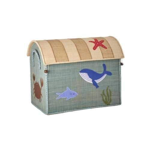 Rice DK Raffia Toy Baskets With Ocean Theme