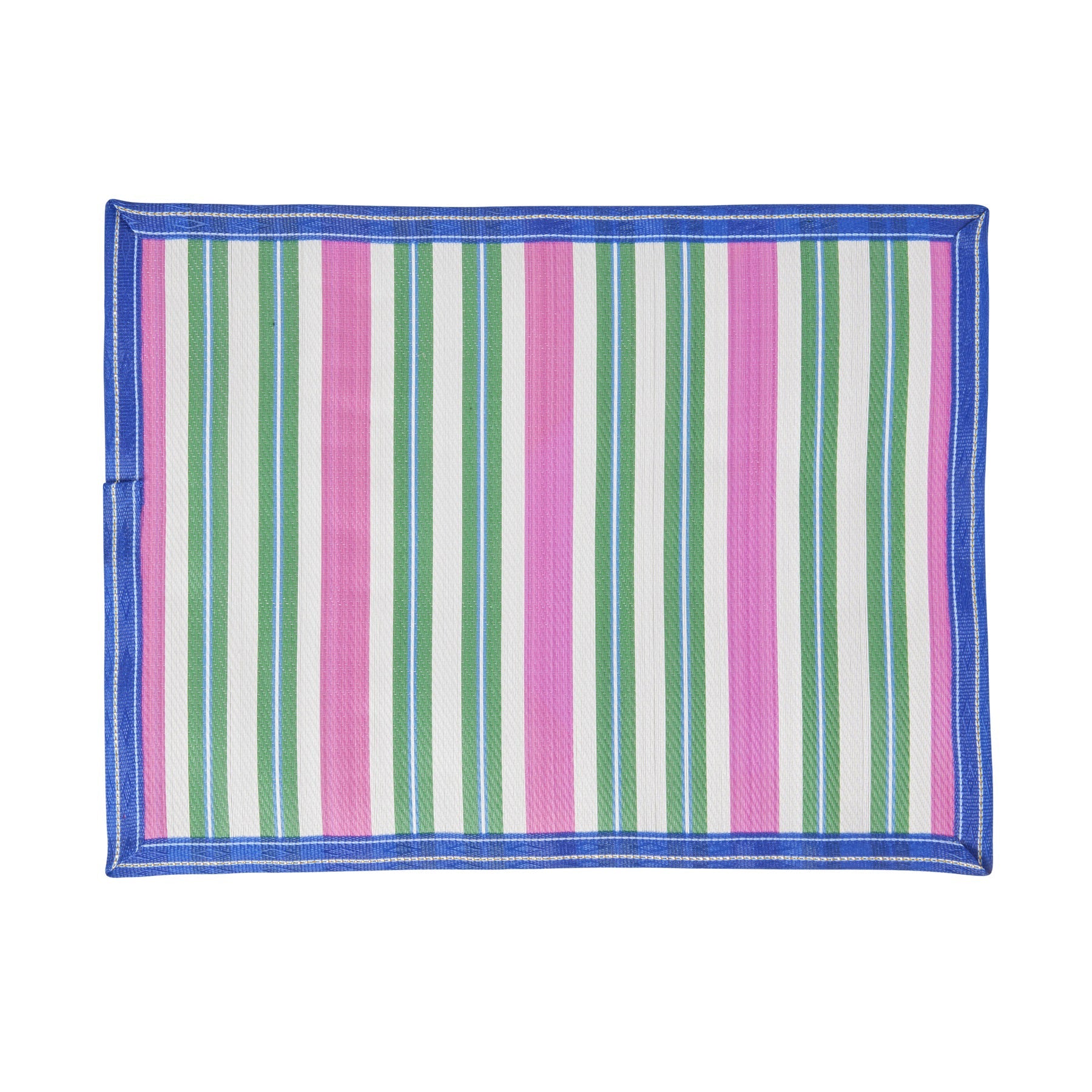 rice-dk-recycled-placemat-with-green-and-pink-stripes-rice-plmat-edgeb
