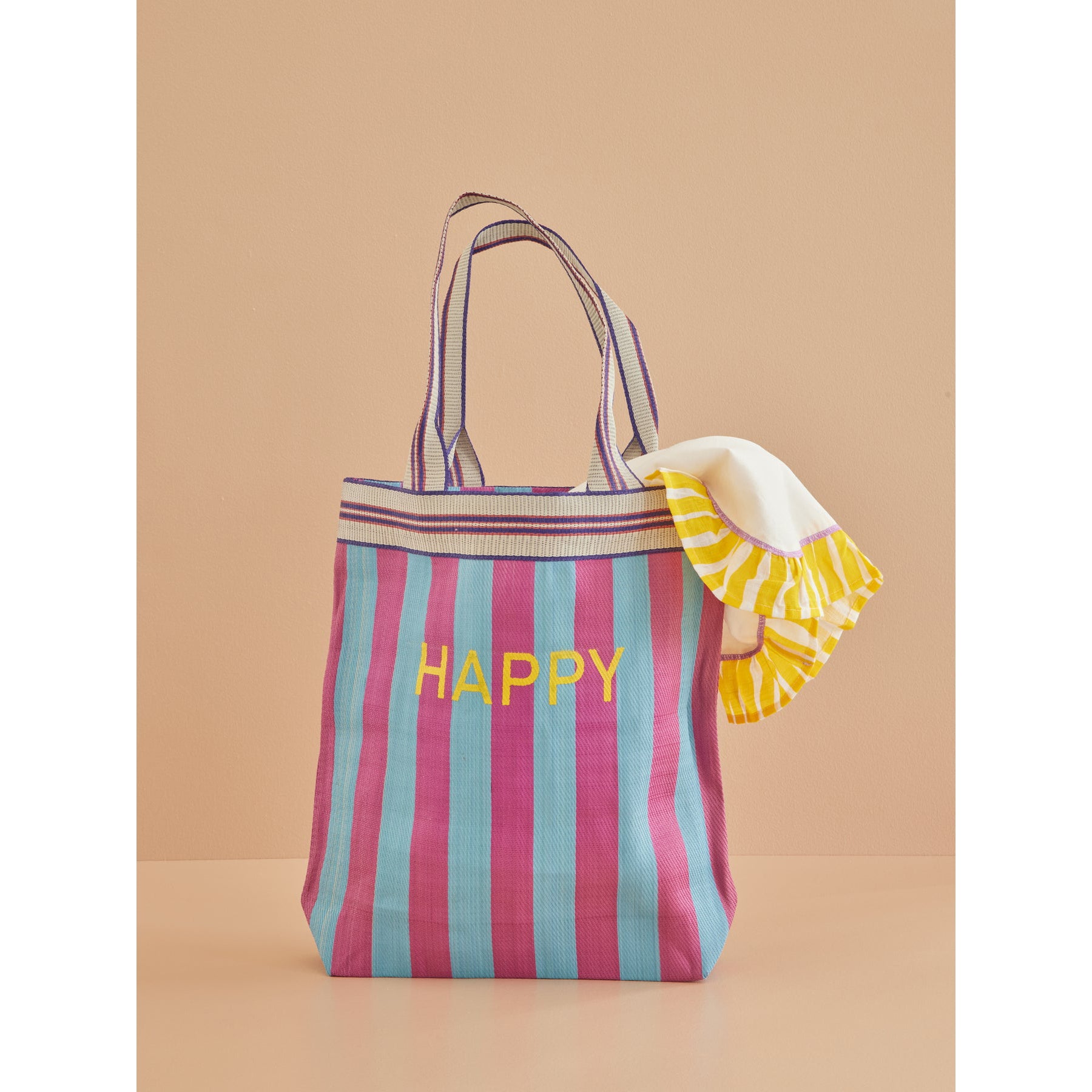 rice-dk-recycled-plastic-shopping-bag-with-blue-and-purple-stripes-rice-bgpla-happy