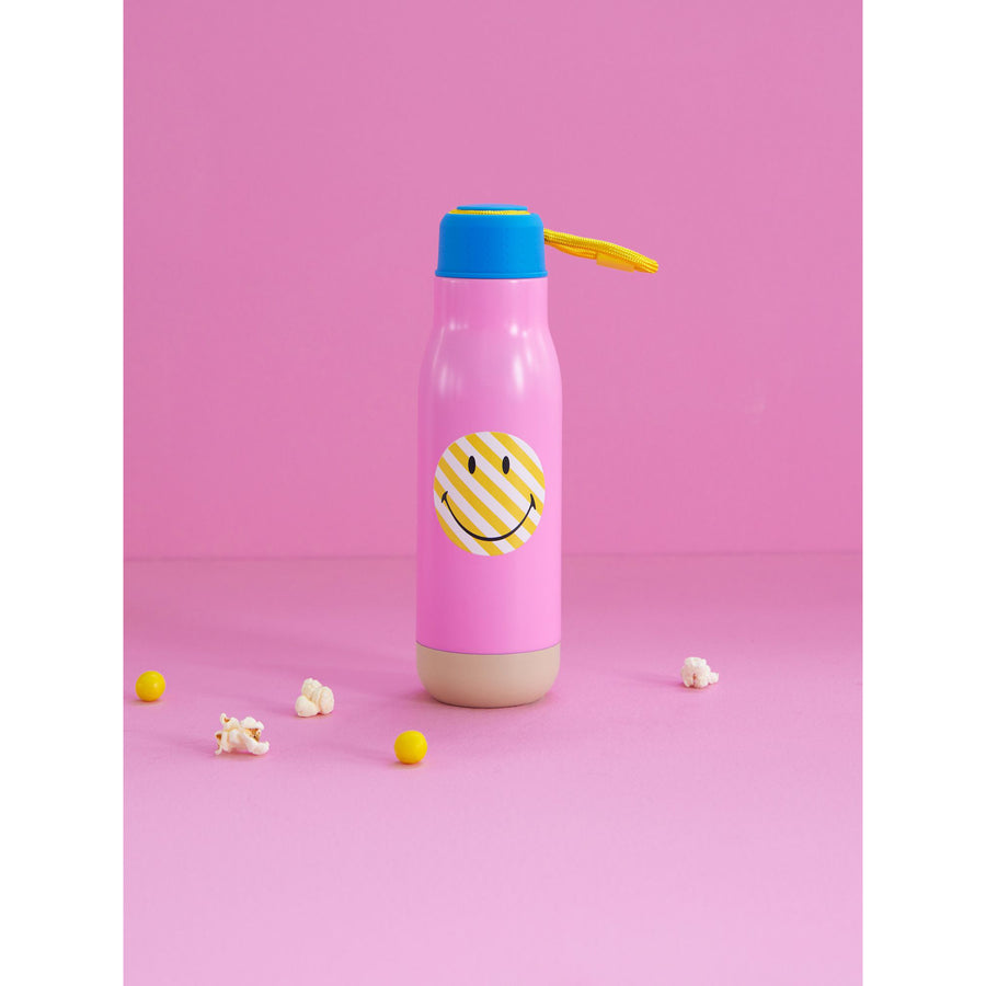 rice-dk-stainless-steel-drinking-bottle-in-pink-with-smiley-print-12h-hot-24h-cold-rice-stbot-smil