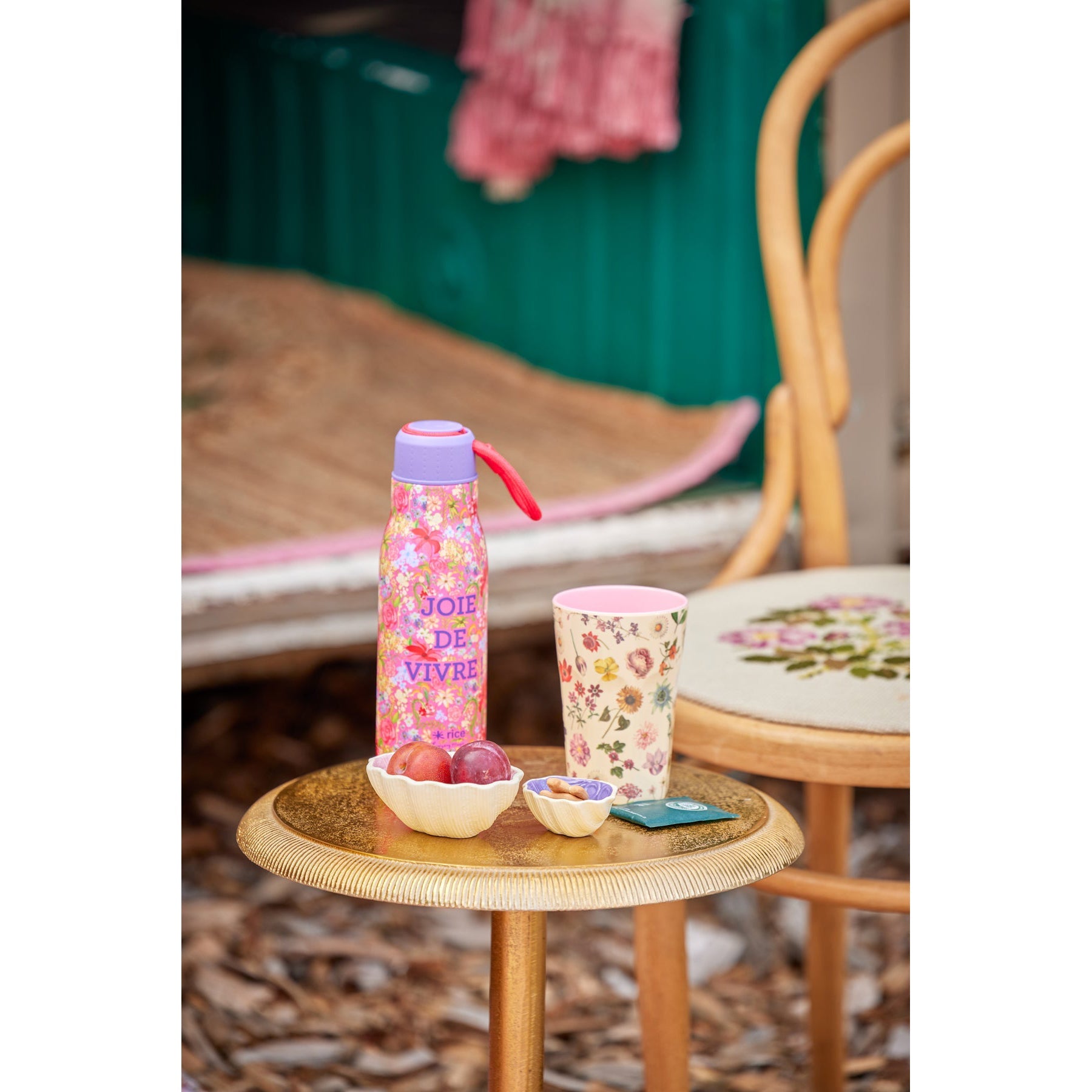 Rice DK Stainless Steel Drinking Bottle with Swedish Flower Print - 12h Hot/24h Cold - 500ml