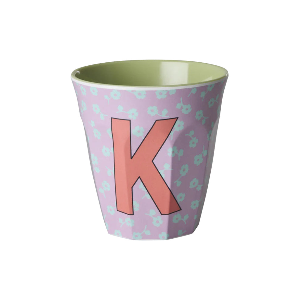 rice-melamine-cup-with-the-letter-k-flowers-medium-250ml-rice-melcu-alpflok