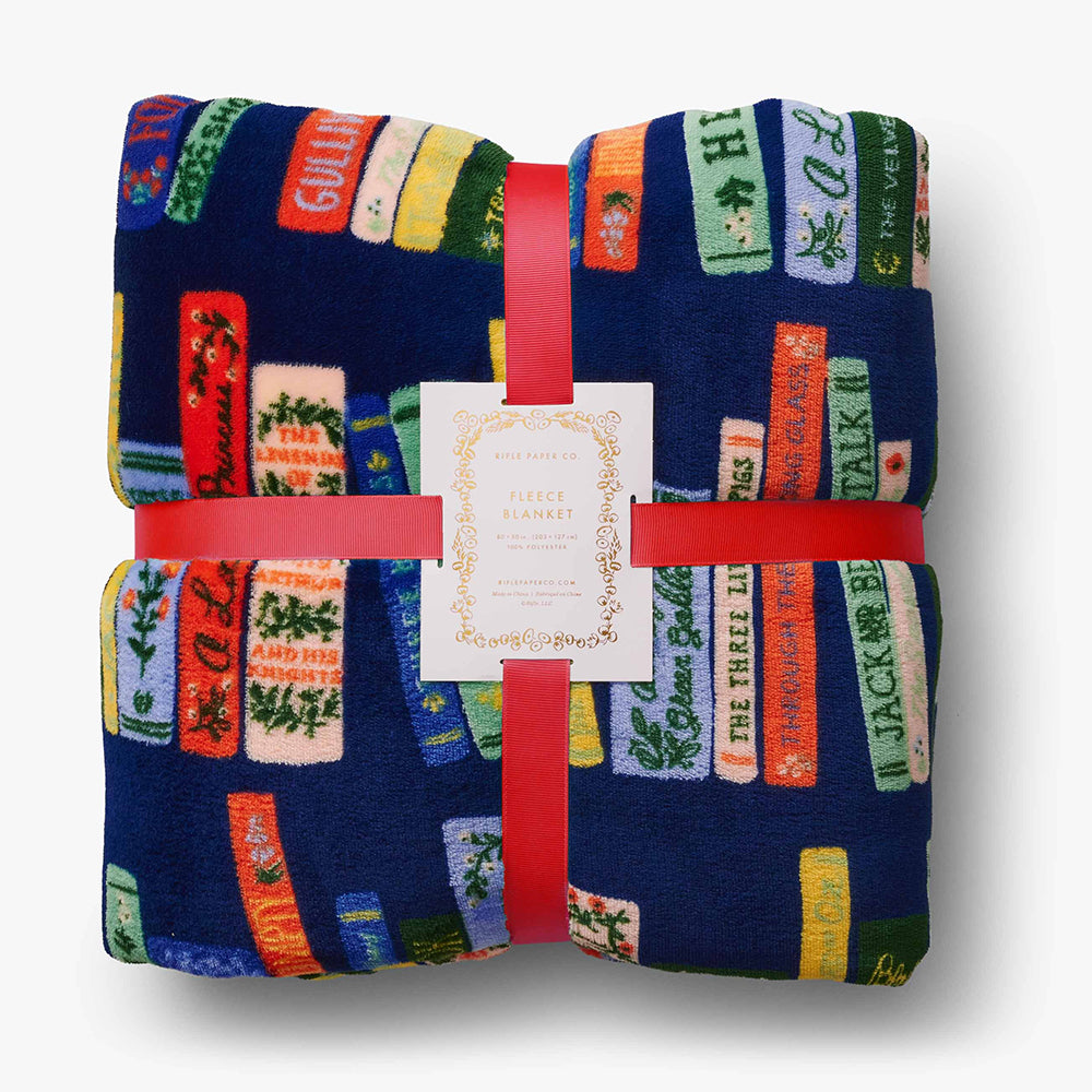 rifle-paper-co-bookshelf-fleece-blanket-home-decor-rifl-fbm005