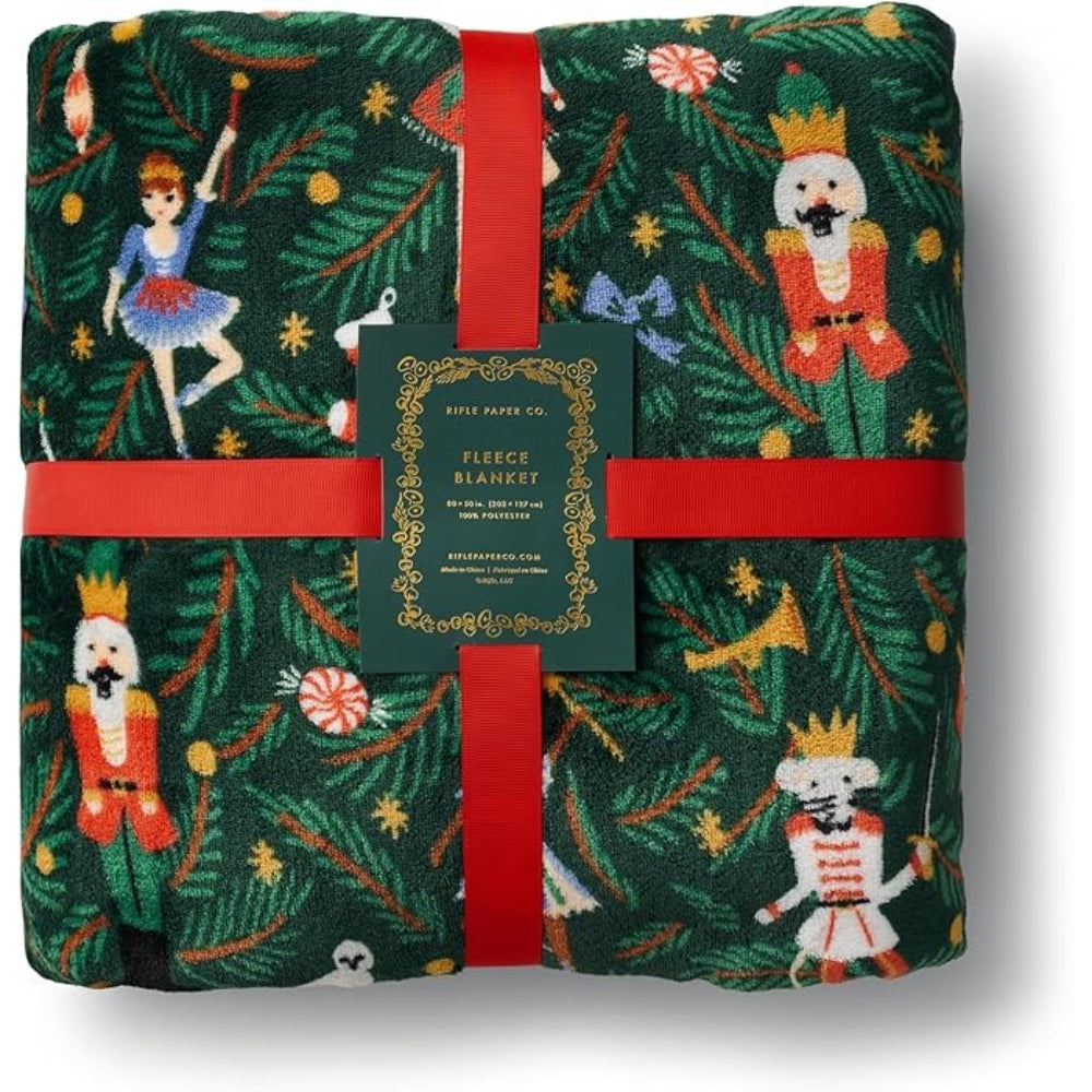 rifle-paper-co-nutcracker-fleece-blanket-rifl-fbx001