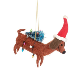 rjb-stone-sausage-dog-with-tree-felt-hanging-decoration-rjbs-feltxm099
