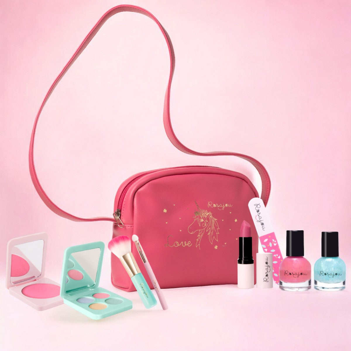 Rosajou Makeup Kit “Luxe Edition” Pink Bag