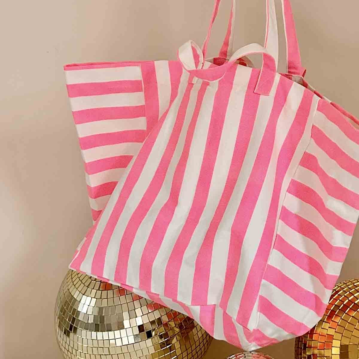 rose-in-april-tote-bag-elisa-neon-pink-stripes-ria-art000001254