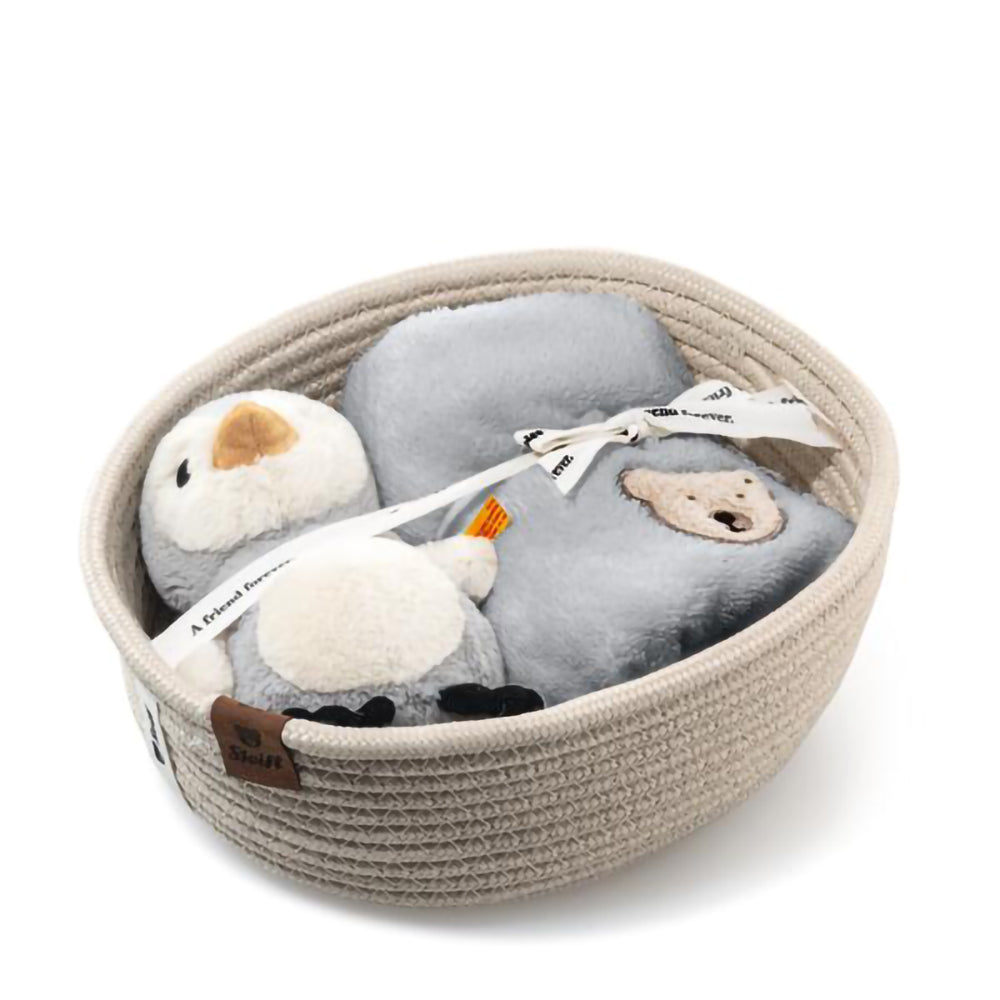 steiff-lio-penguin-with-rattle-and-bib-gift-set-multicoloured-22cm-baby-nursery-stff-242977