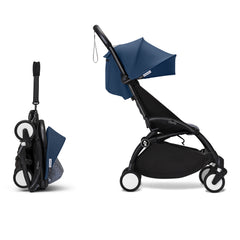 Stokke YOYO³ 6+ Baby Stroller Set - Black Frame with Air France Blue 6+ Color Pack