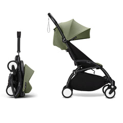 Stokke YOYO³ 6+ Baby Stroller Set - Black Frame with Olive 6+ Color Pack
