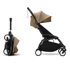 Stokke YOYO³ 6+ Baby Stroller Set - Black Frame with Toffee 6+ Color Pack