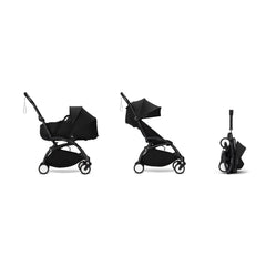 Stokke YOYO³ Newborn Shell 6+ Complete Baby Stroller Set - Black Frame with Black Newborn Shell & 6+ Color Pack