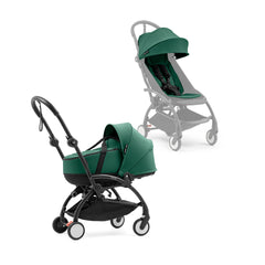 stokke-yoyo-baby-stroller-complete-set-black-frame-with-forest-seat-pack-bassinet-baby-nursery-yoyo-yo501spb03