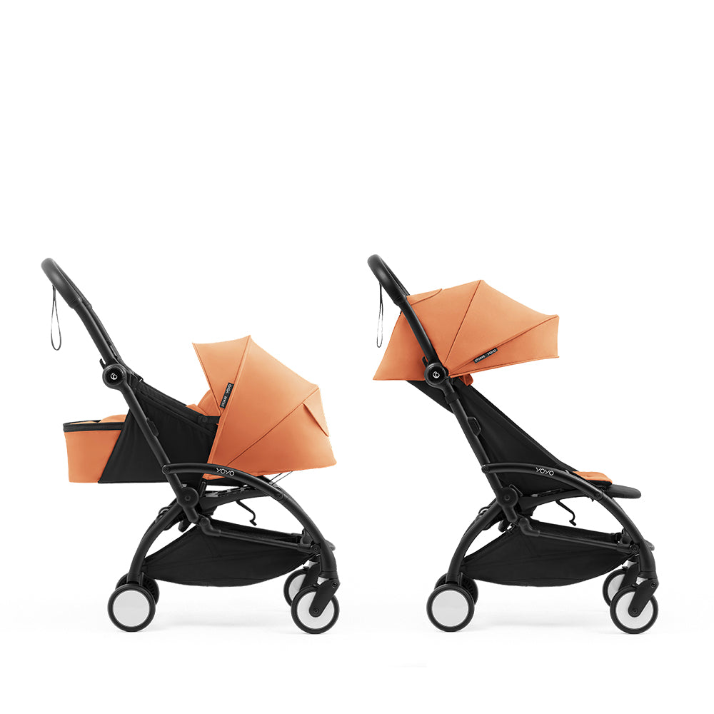 stokke-yoyo-baby-stroller-complete-set-black-frame-with-peach-newborn-pack-seat-pack-baby-nursery-yoyo-yo501npsp04