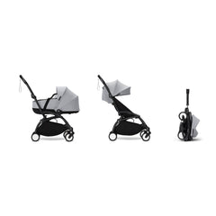 Stokke YOYO³ Newborn Shell 6+ Complete Baby Stroller Set - Black Frame with Stone Newborn Shell & 6+ Color Pack (Pre-Order; Est. Delivery in 4-6 Weeks)