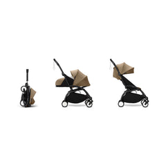Stokke YOYO³ 0+ 6+ Complete Baby Stroller Set - Black Frame with Toffee 0+ Newborn Pack & 6+ Color Pack (Pre-Order; Est. Delivery in 4-6 Weeks)