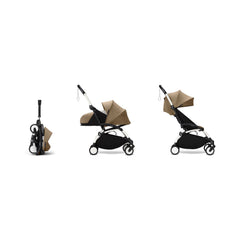 Stokke YOYO³ 0+ 6+ Complete Baby Stroller Set - White Frame with Toffee 0+ Newborn Pack & 6+ Color Pack (Pre-Order; Est. Delivery in 4-6 Weeks)