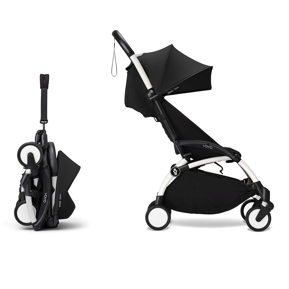 Stokke YOYO³ 6+ Baby Stroller Set - White Frame with Black 6+ Color Pack (Pre-Order; Est. Delivery in 4-6 Weeks)