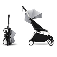 Stokke YOYO³ 6+ Baby Stroller Set - White Frame with Stone 6+ Color Pack