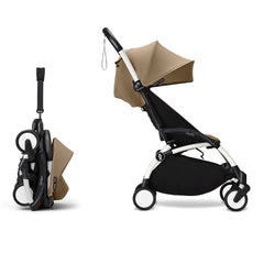 Stokke YOYO³ 6+ Baby Stroller Set - White Frame with Toffee 6+ Color Pack