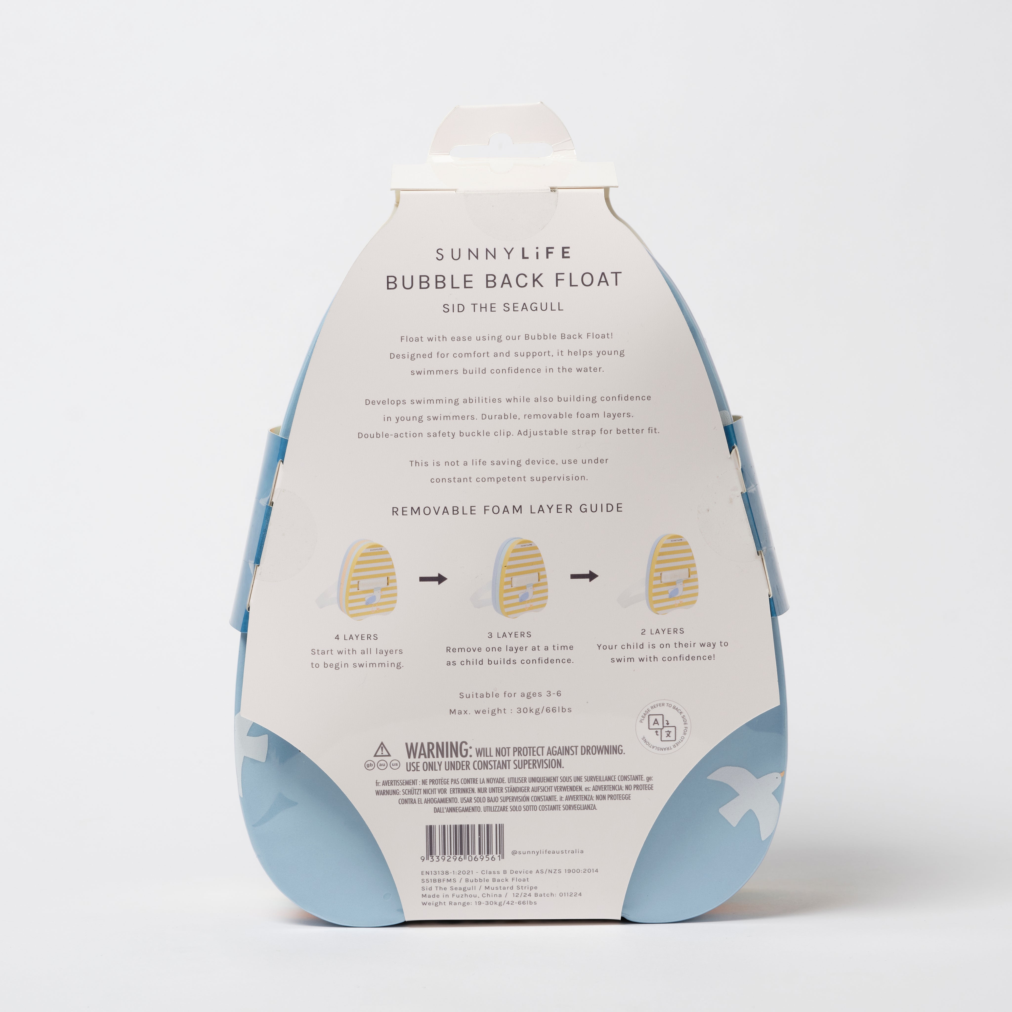 sunnylife-bubble-back-float-sid-the-seagull-mustard-stripe-sunl-s51bbfms