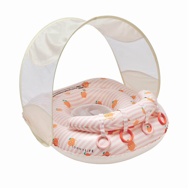 SUNNYLiFE Interactive Baby Float Poppy The Peach Pink Stripe