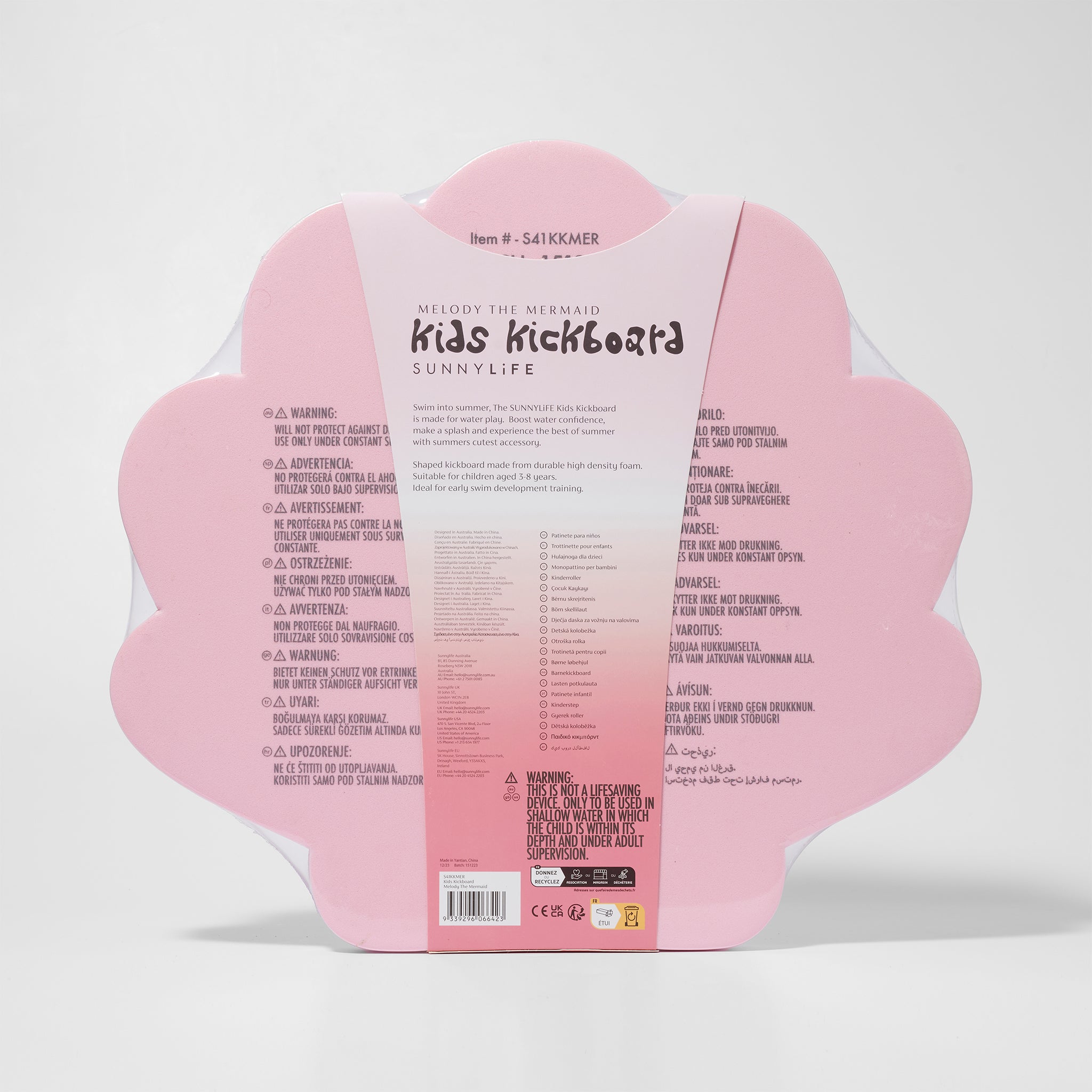 sunnylife-kids-kickboard-melody-the-mermaid-pink-sunl-s41kkmer