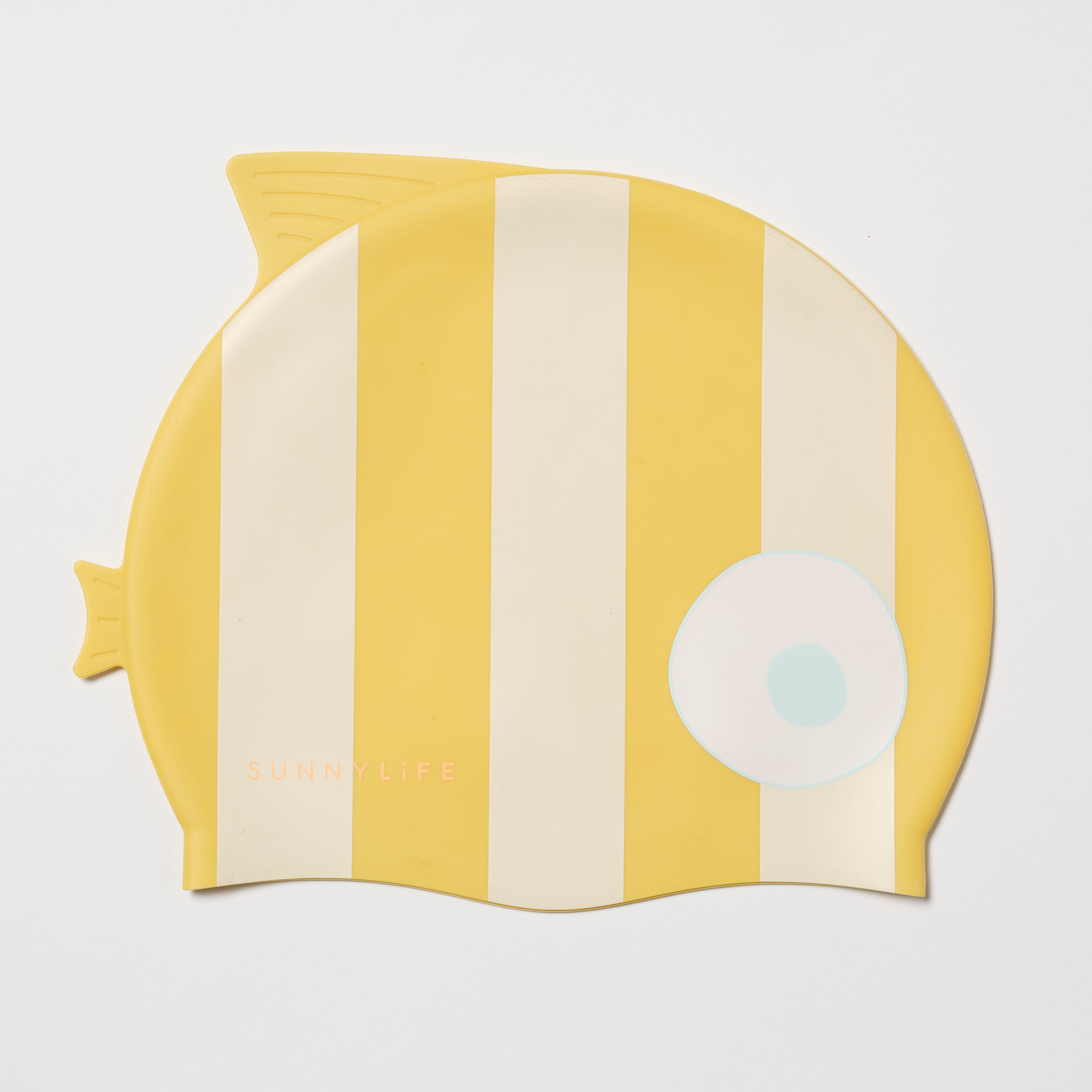 sunnylife-kids-swimming-cap-finn-the-fish-mustard-stripe-sunl-s51scmst