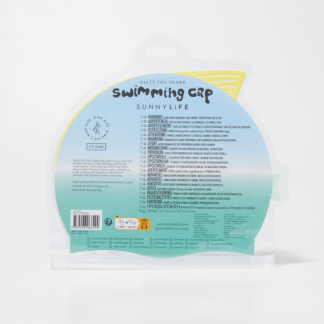 SUNNYLiFE Kids Swimming Cap Salty The Shark Multi