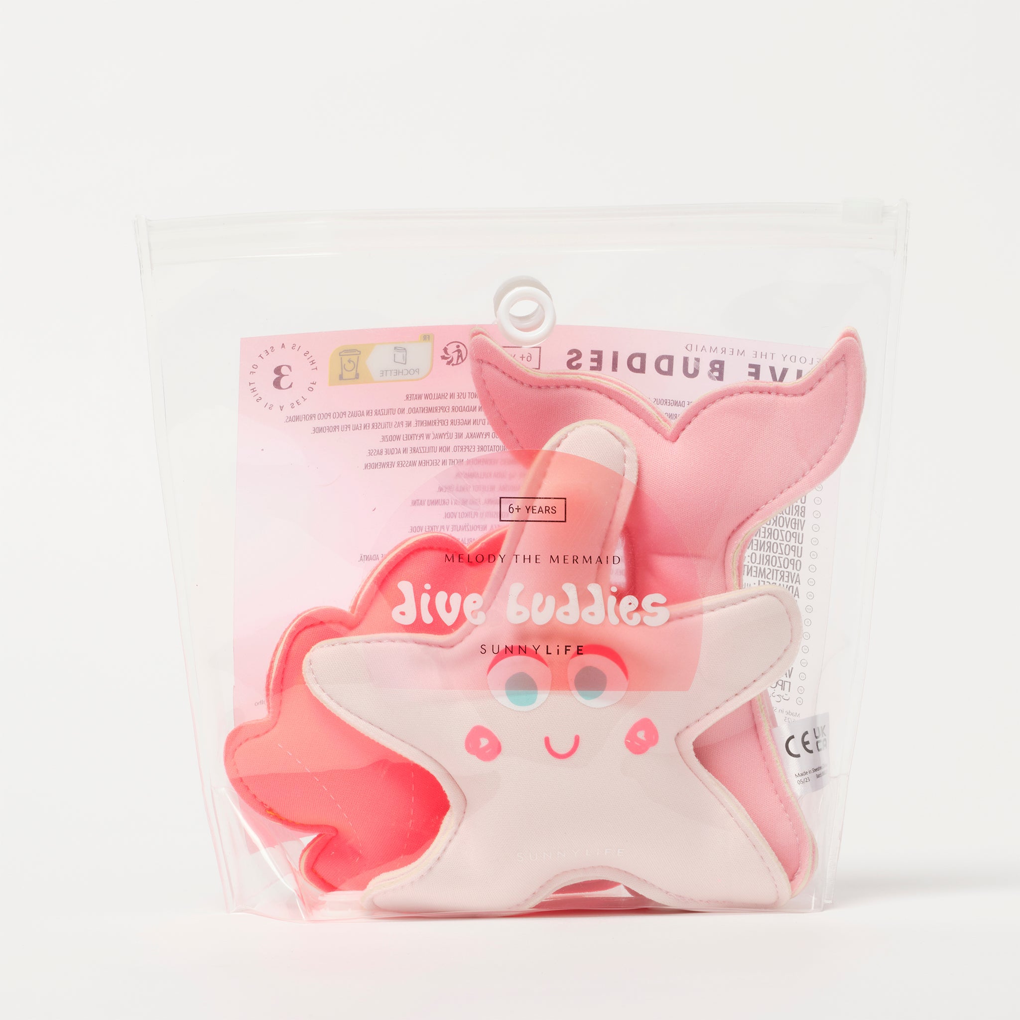 sunnylife-melody-the-mermaid-dive-buddies-neon-strawberry-set-of-3-sunl-scdivstr