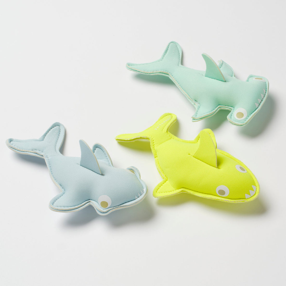 sunnylife-salty-the-shark-dive-buddies-aqua-neon-yellow-set-of-3-sunl-scdivaqu