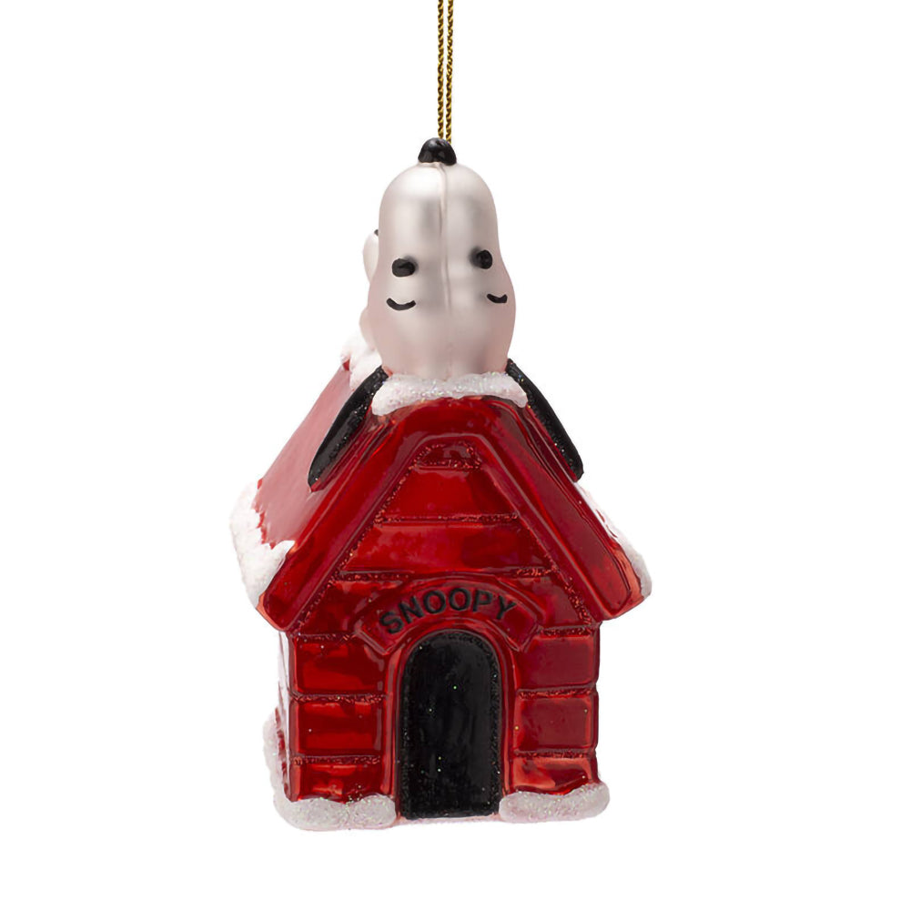 vondels-ornament-glass-snoopy-peanuts-laying-on-doghouse-h11cm