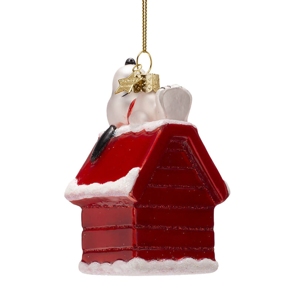 vondels-ornament-glass-snoopy-peanuts-laying-on-doghouse-h11cm