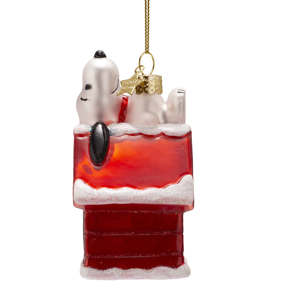 vondels-ornament-glass-snoopy-peanuts-laying-on-doghouse-h11cm