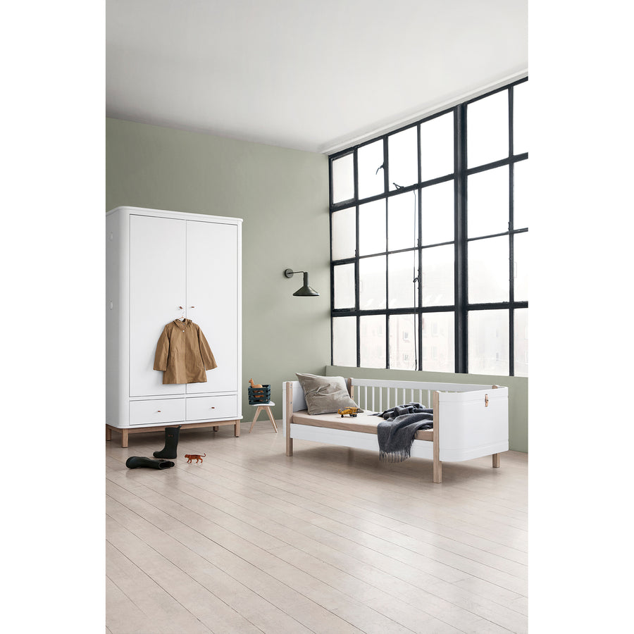 Oliver Furniture Wood PingPong Stool White/Oak (Pre-Order; Est. Delivery in 2-3 Months)