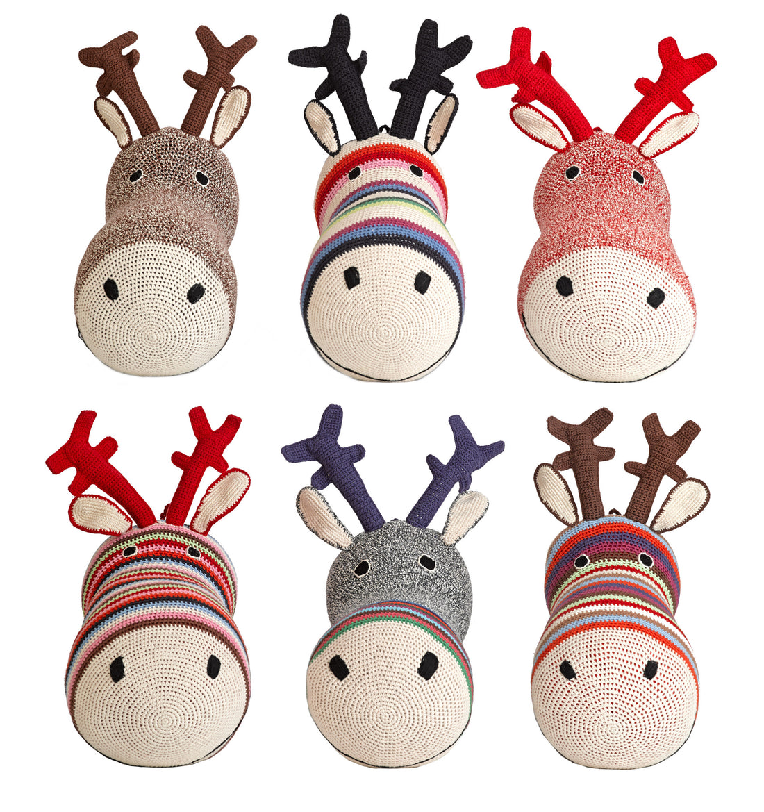 Anne-Claire Petit Reindeer Head Crochet - Multi Color
