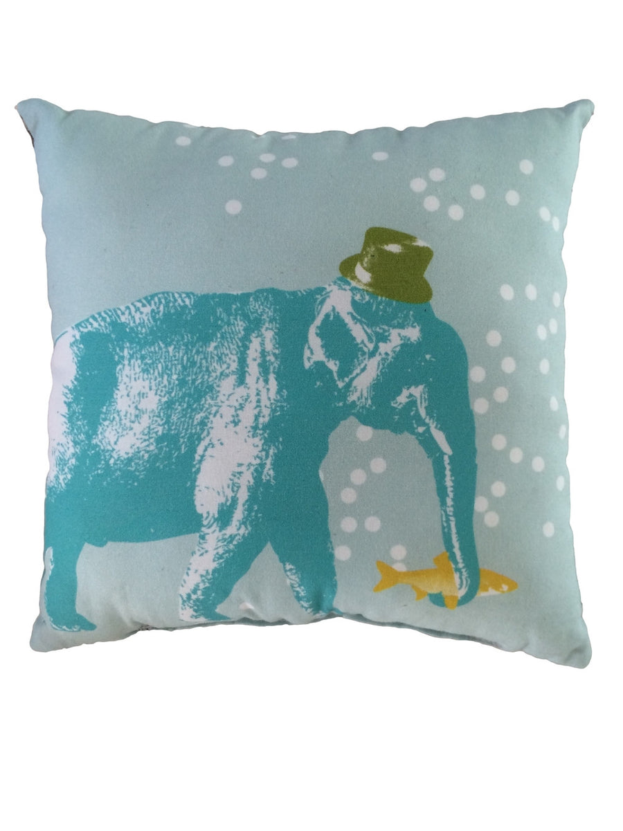 Barnabe Elephant Musical Cushion - Green