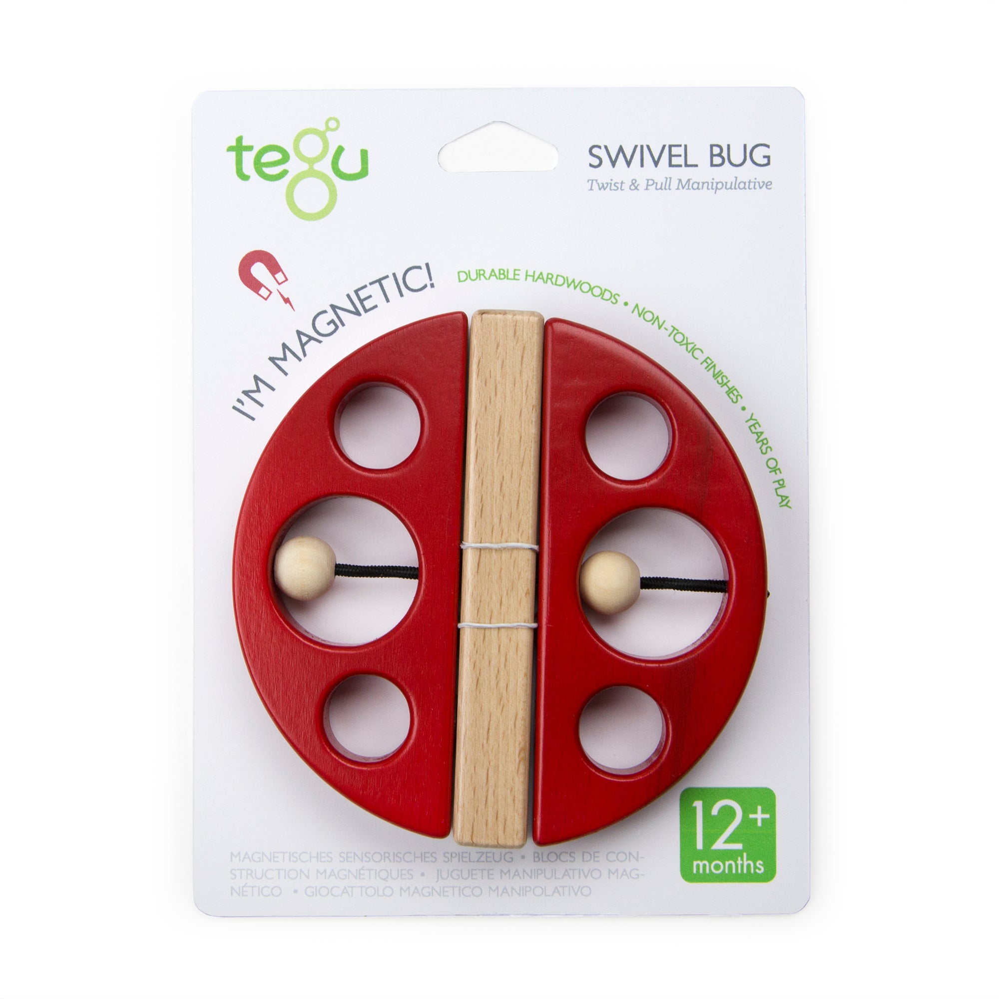 Tegu Swivel Bugs Lady Bug Magnetic Wooden Blocks