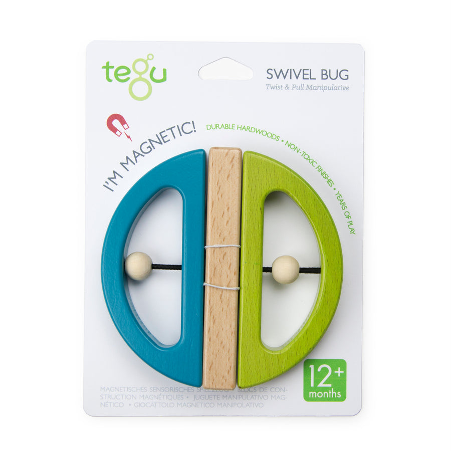 Tegu Swivel Bugs Green & Teal Magnetic Wooden Blocks