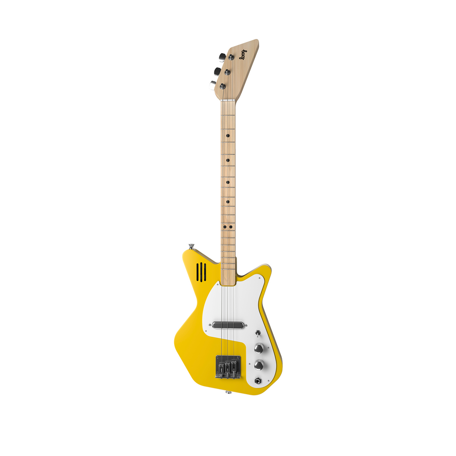 Loog Pro Electric with Built-In Amp Guitar Bundle with Bag, Strap and Wall Hanger (Includes FREE App, Flashcards & Chord Diagram)