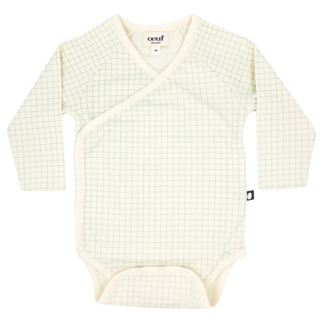 Oeuf Kimono Onesie White/Checks