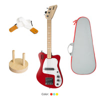 Loog Mini Electric with Built-In Amp Guitar Bundle with Bag, Strap and Wall Hanger (Includes FREE App, Flashcards & Chord Diagram)