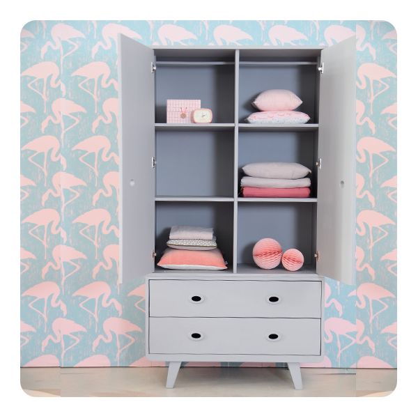 Laurette Armoire Toi & Moi Wardrobe Bubble Gum (Pre-Order; Est. Delivery in 3-4 Months)