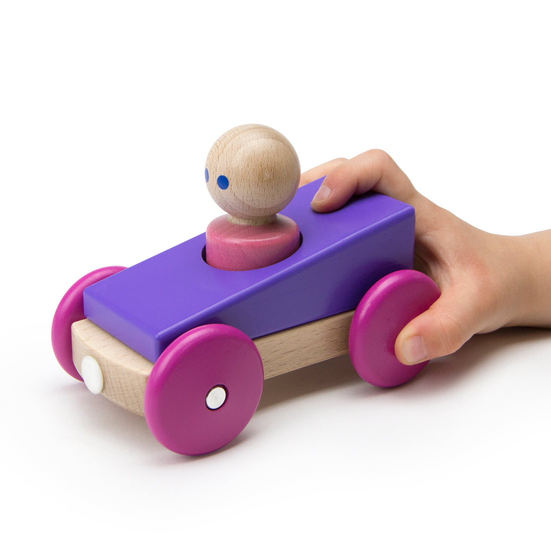 Tegu Magnetic Racers Purple Racers Wooden Blocks
