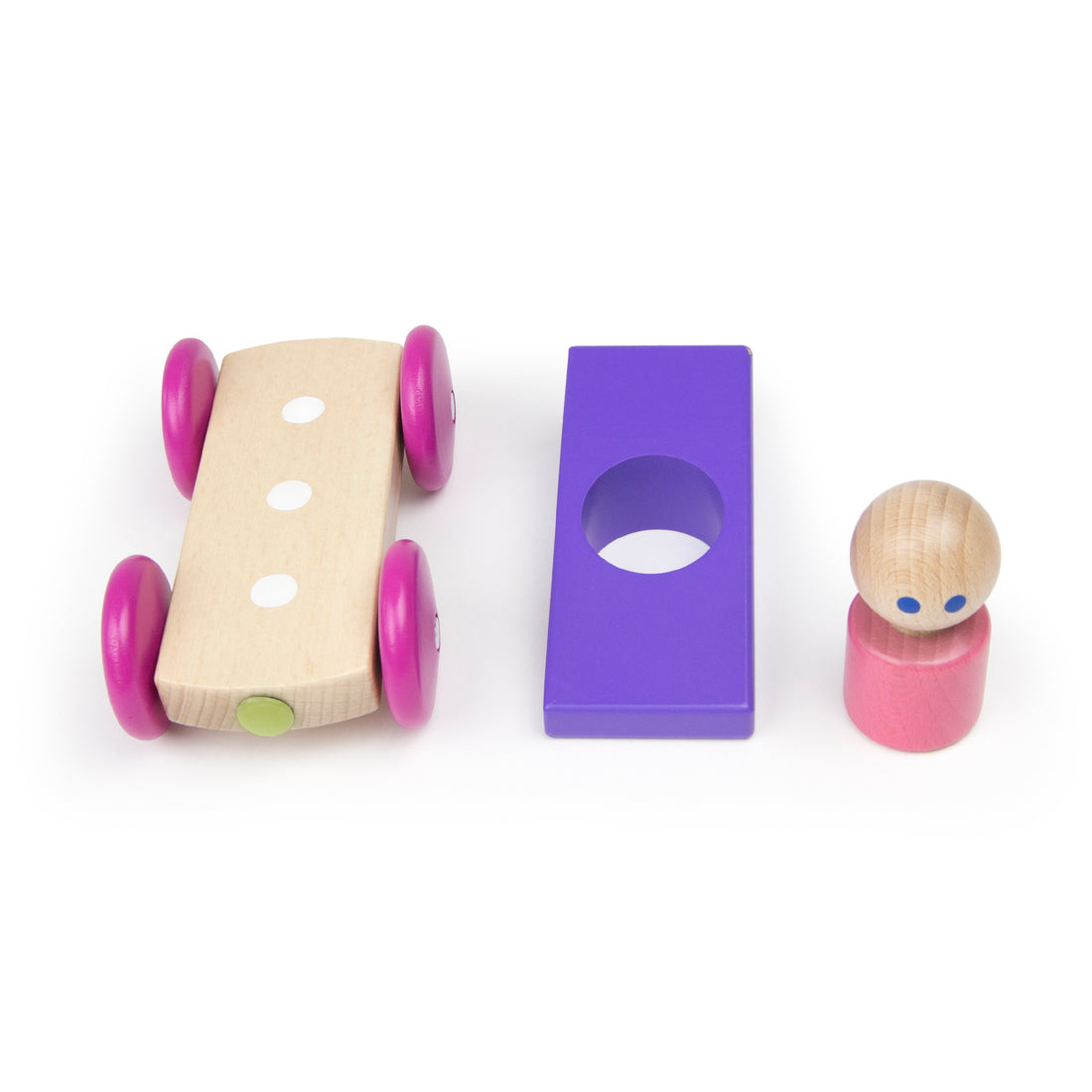 Tegu Magnetic Racers Purple Racers Wooden Blocks