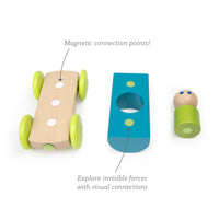 Tegu Magnetic Racers Teal Racer Wooden Blocks