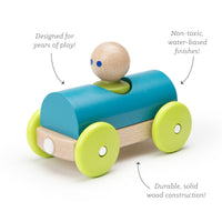 Tegu Magnetic Racers Teal Racer Wooden Blocks
