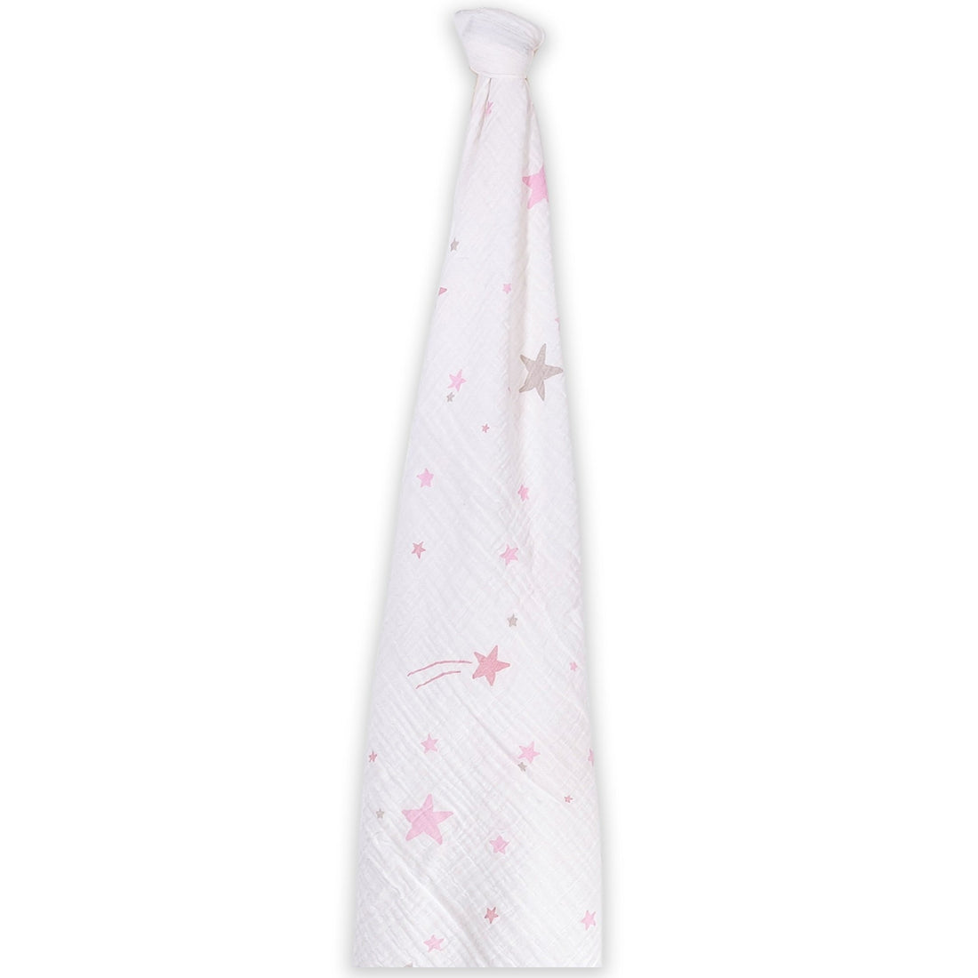 Momeasy Cotton Swaddling Blanket (Single Pack) - 100x120cm - Shooting Stars Pink