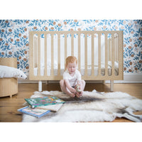 Oeuf Fawn 搖籃及嬰兒床組合 白色 / 樺木色