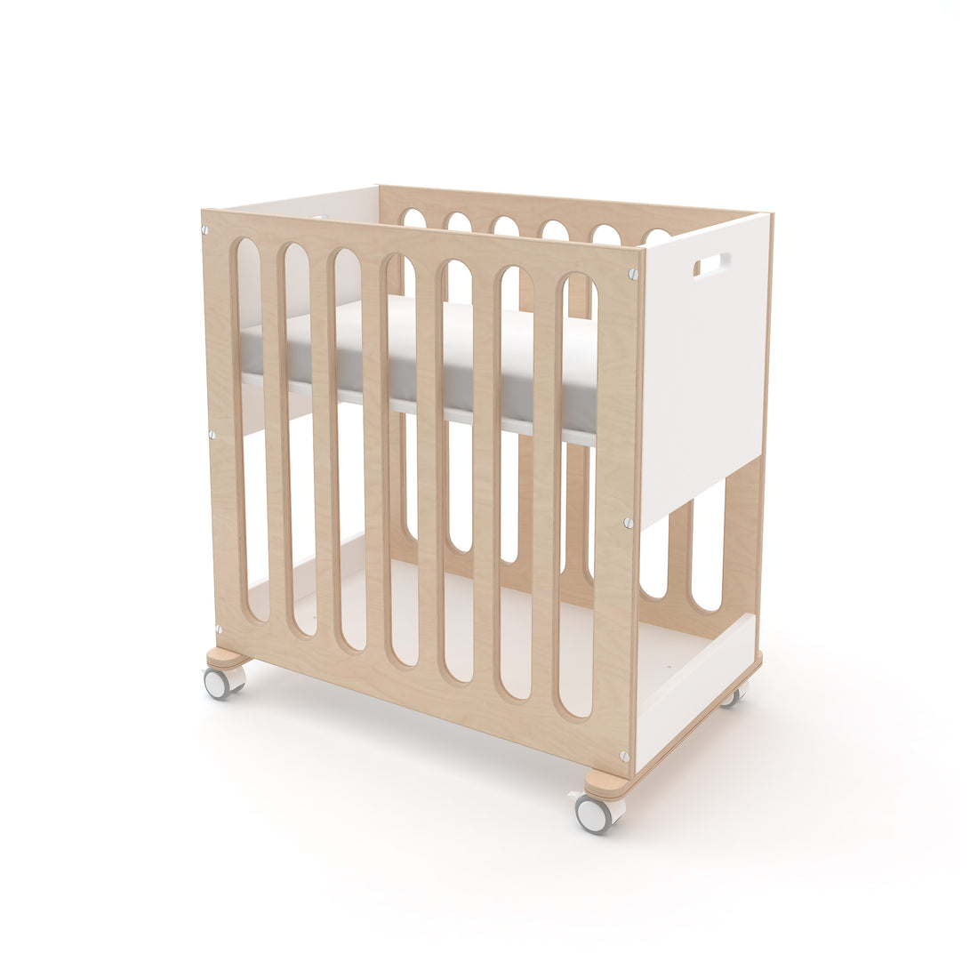 Oeuf Fawn Bassinet and Crib White / Birch